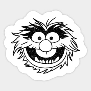 Muppets - Animal - Distressed - Black Sticker